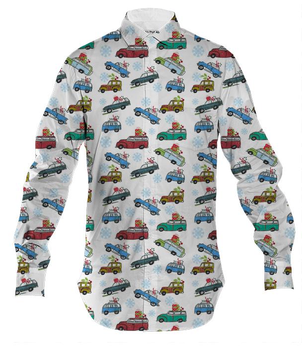 Vintage Cars Holiday Men s Button Down