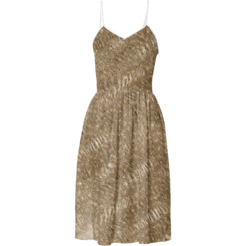 Gold Leopard Spaghetti Strap