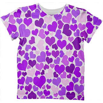 Purple Heart Explosion Kids T Shirt