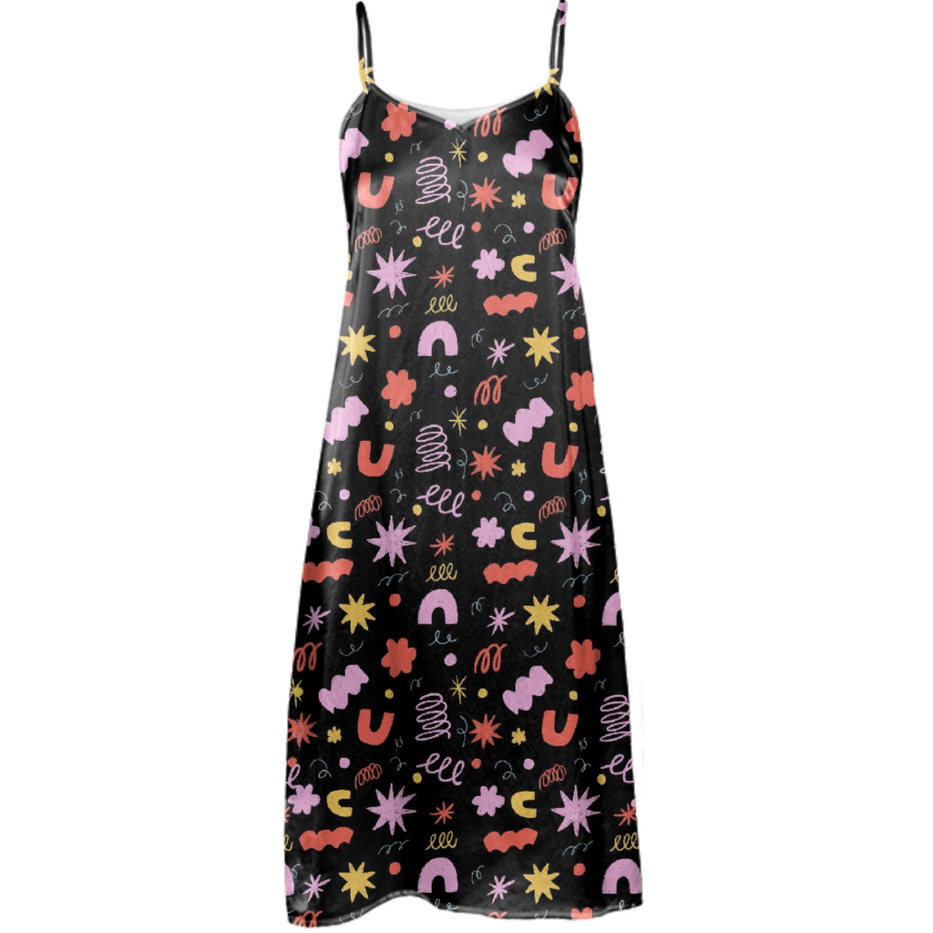 bouncy pattern slip dress