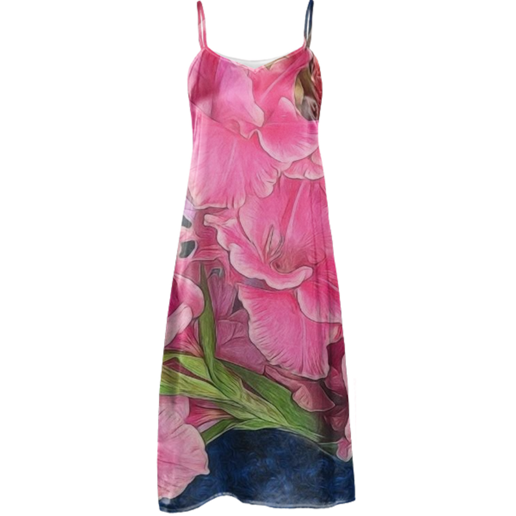 Pink Gladiolas Slip Dress