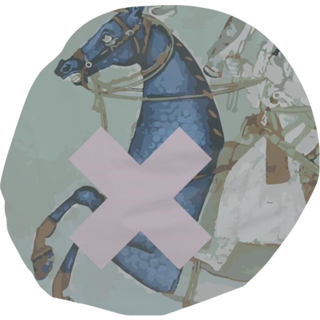 Pink cross Indian Mughal horse in blue