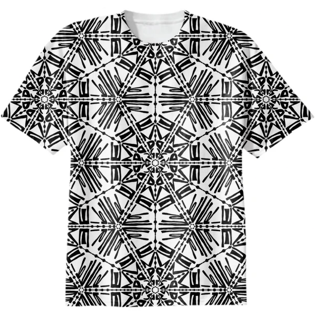 Hexagonal Geometric black and white pattern