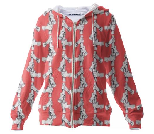 Red Hands on the Underground Zip Hoodie