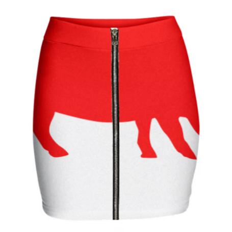 Gabriel Held Neoprene Mini Zip Skirt