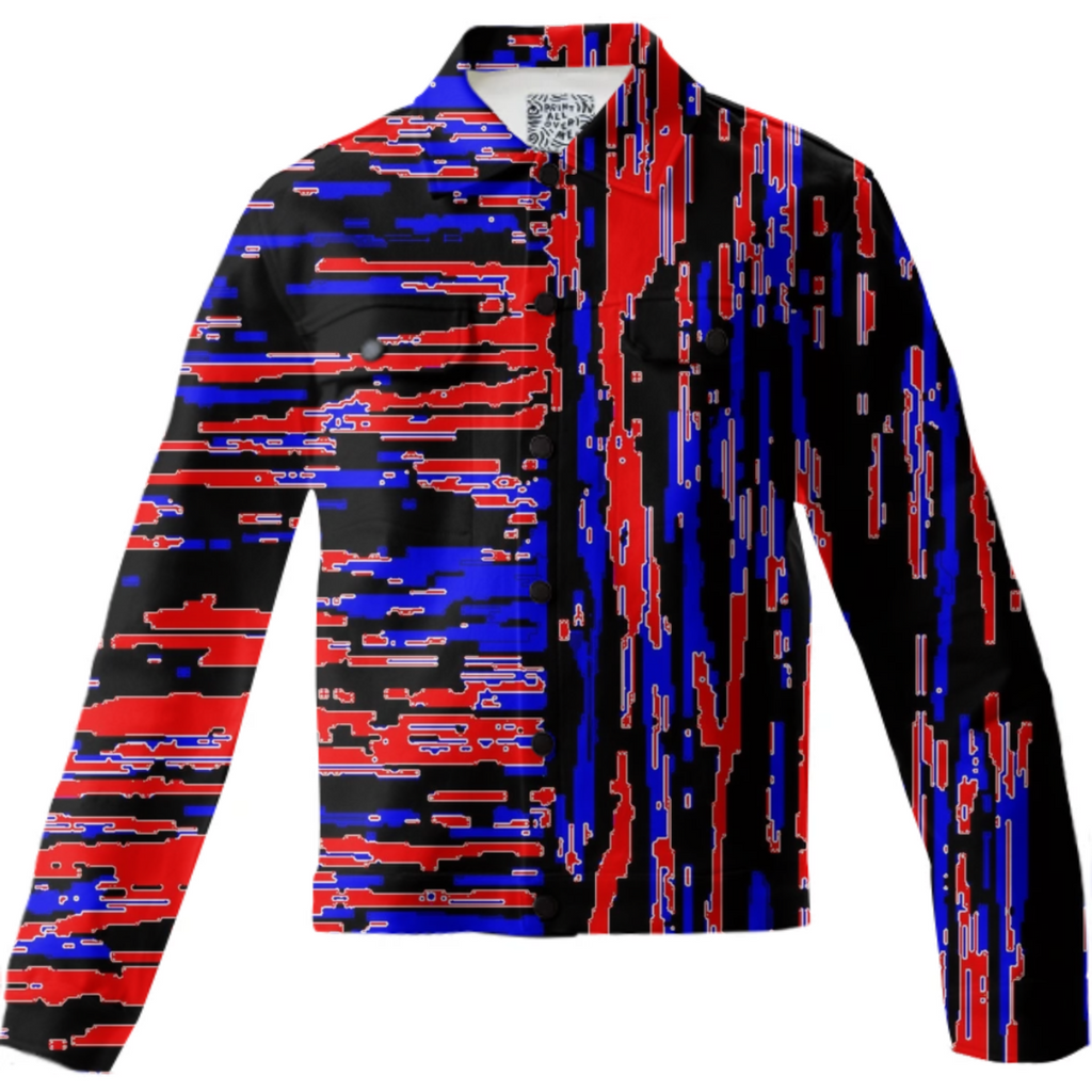 red blue lengthwise cross