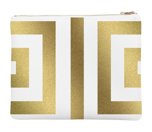 Gold Geometry Pouch