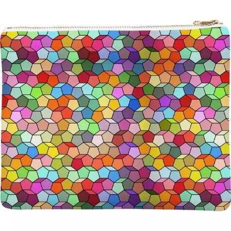 Colorful Geometric Polygon Pattern Neoprene Clutch