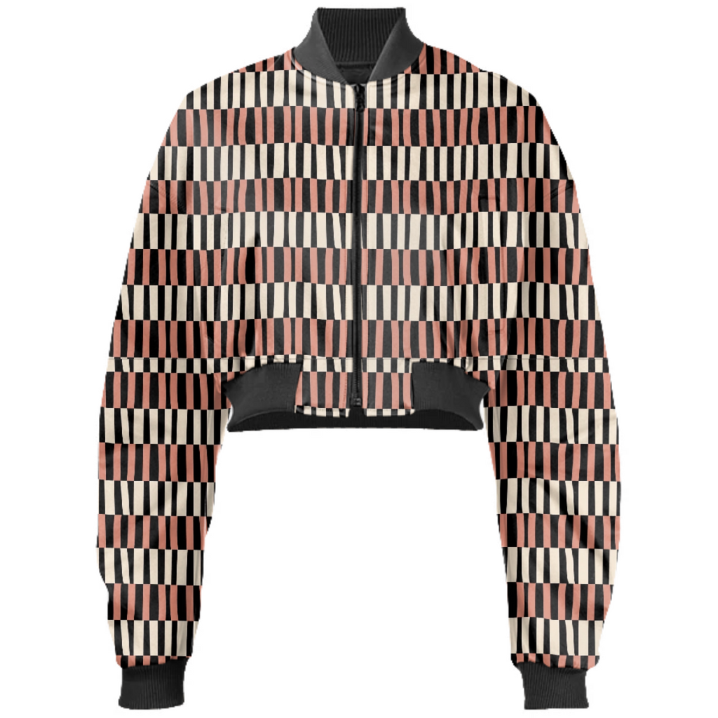 Retro Striped Gabriel Held Cropped Bomber Jacket