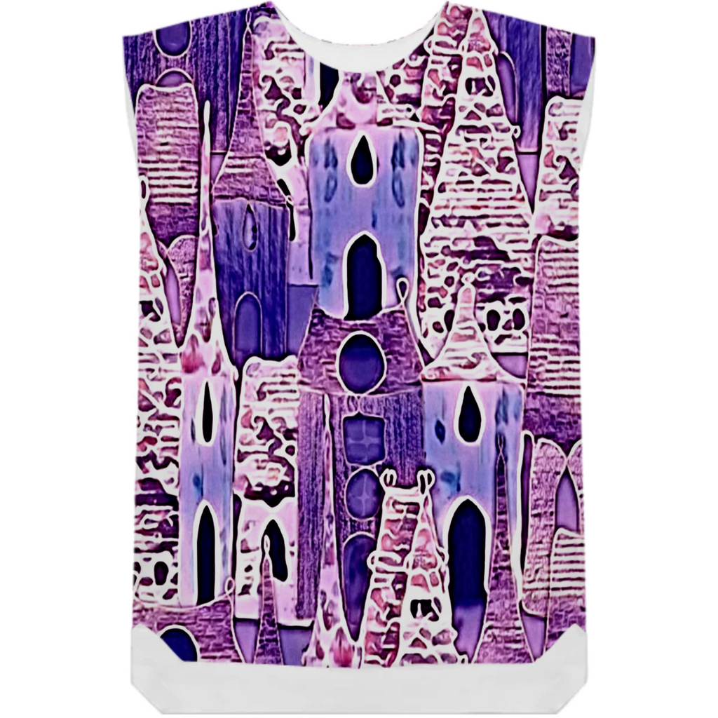 monochrome city, purple lilac houses, gingerbread neon, very peri