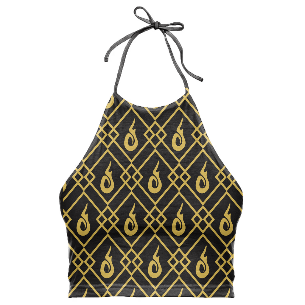 Designer print halter top