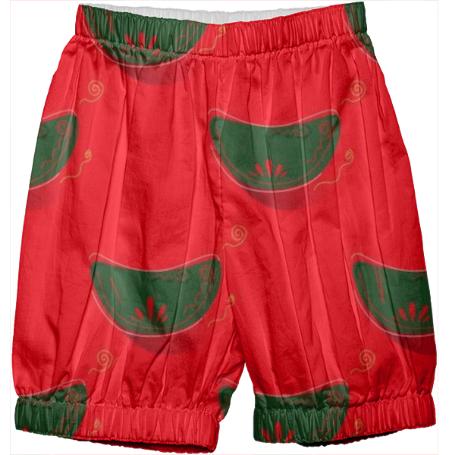 KIDS BLOOMERS RED WITH MANDARINS