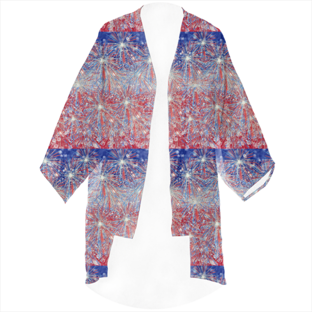 4th Of July Fireworks Linen Kimono!  CBDOilPrincess!