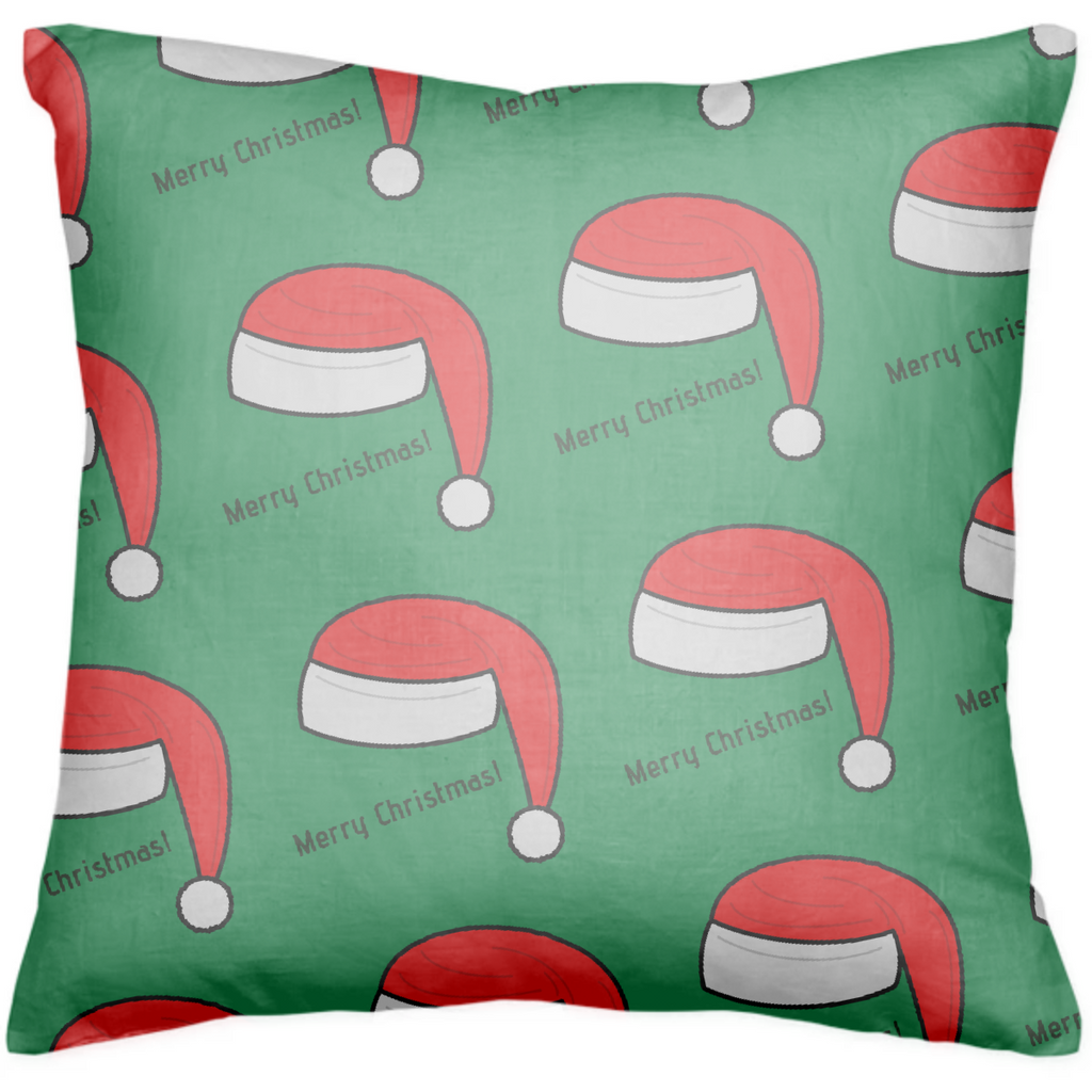 Green merry Christmas pillow