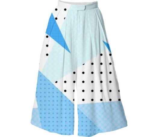 Blue Abstract Culotte