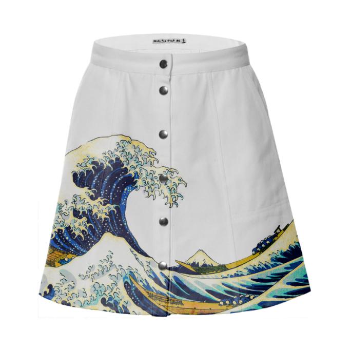 The Great Wave off Kanagawa Skirt