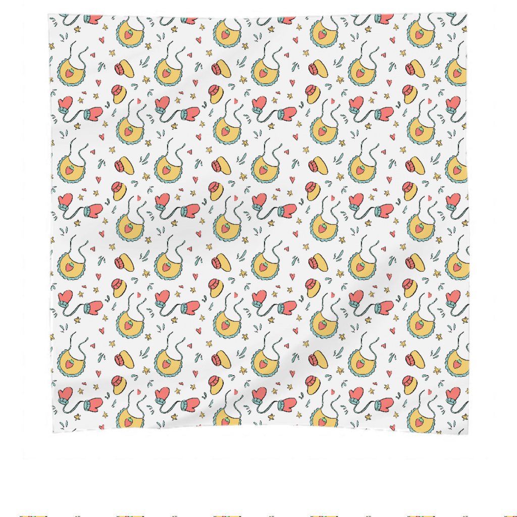 Baby seamless pattern. Children toys in cartoon style. Hand drawn baby cubes. Baby shower, birthday party backdrop.