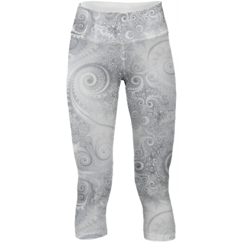 Silver White Swirls and Spirals Pattern