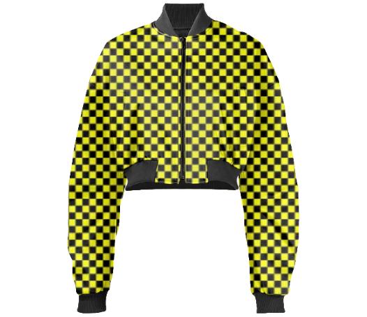 Print Cropped Bomber Sample