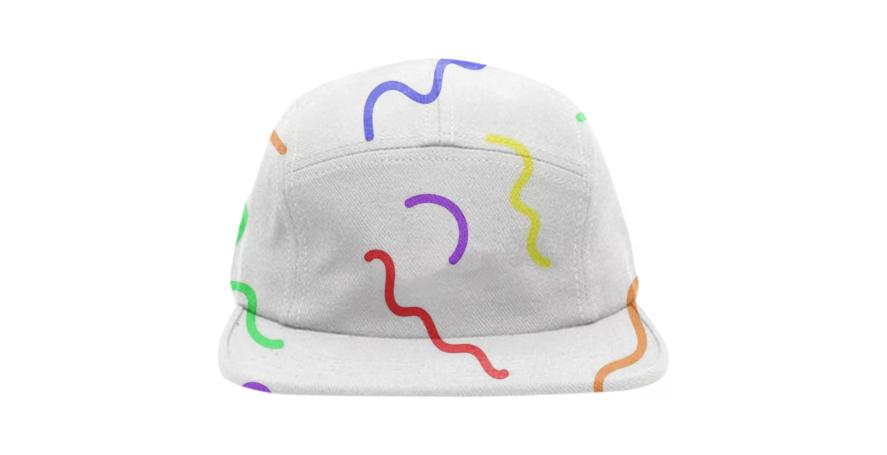 Squiggly Rainbow Hat