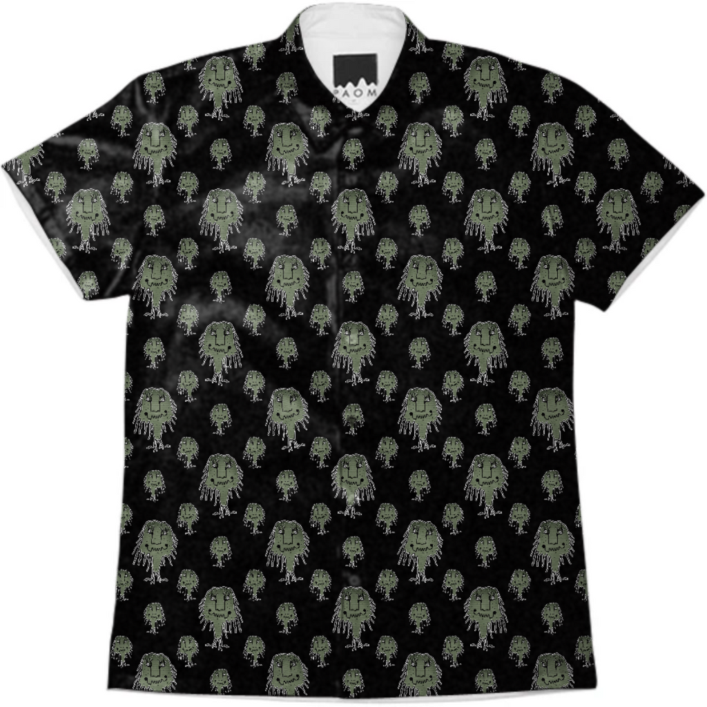 Funny Monsters Motif Drawing Pattern.