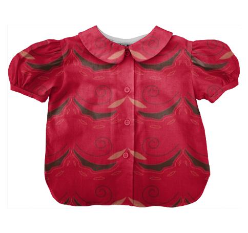 KIDS BLOUSE FOLK RED