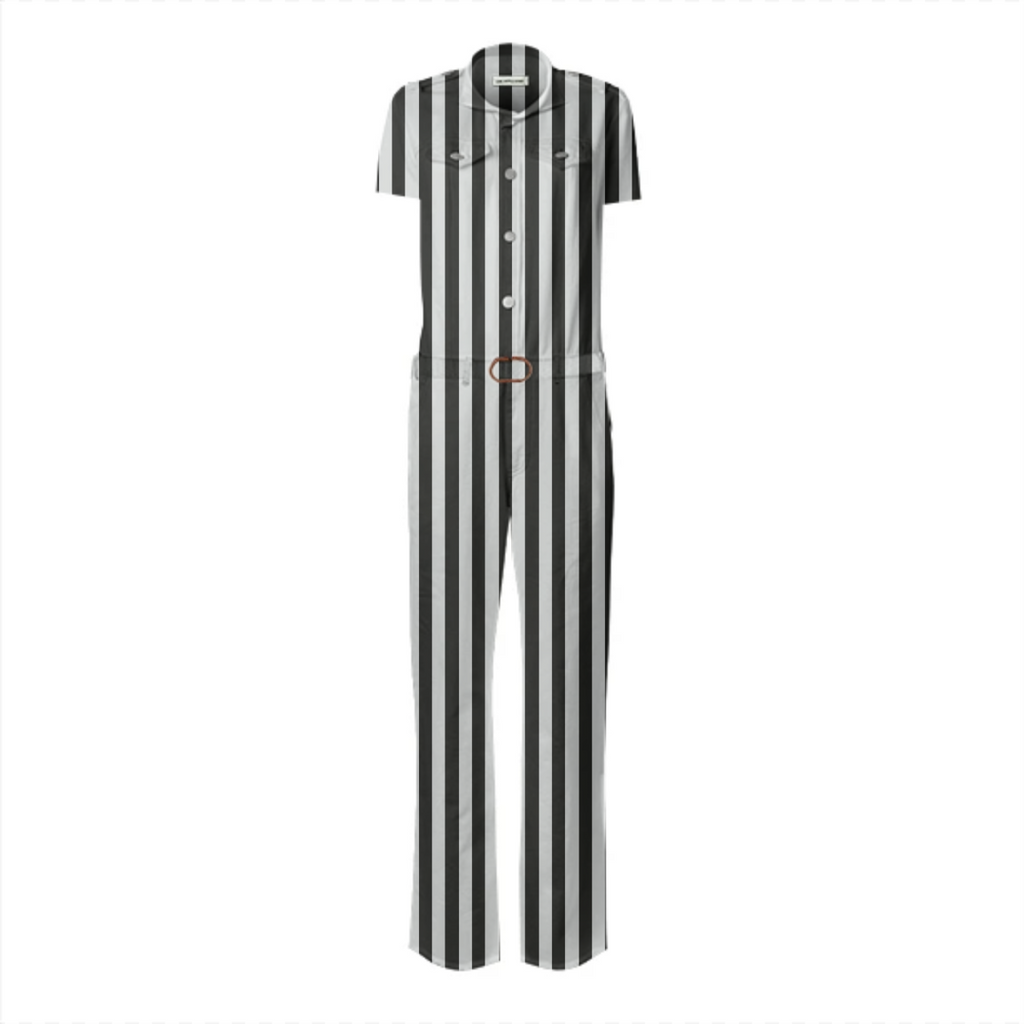 Black and White Striped Jumpsuit Lines Pattern