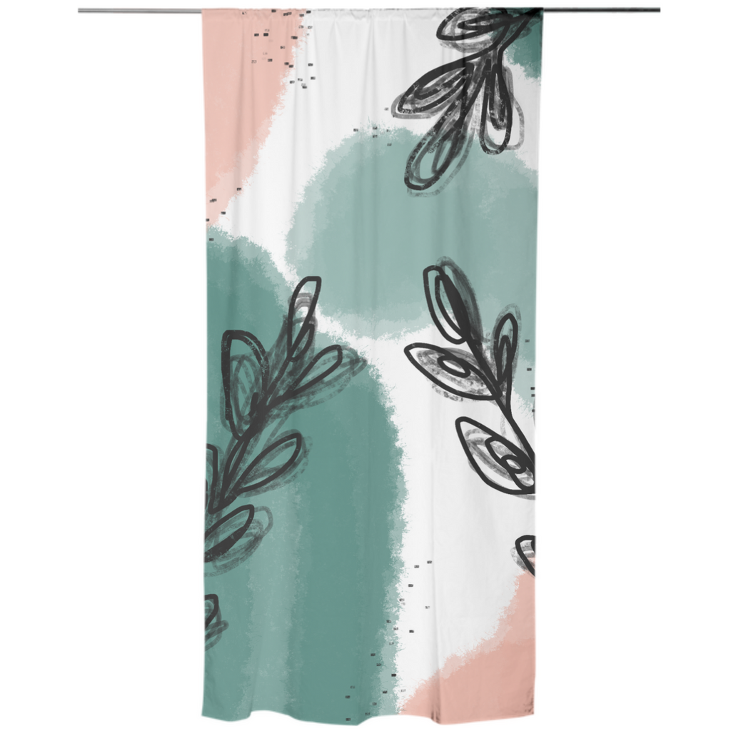 watercolor leaves curtain