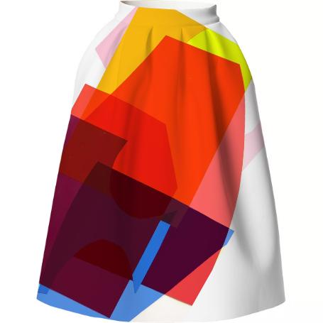 Diagonal Collage Full Neoprene Skirt