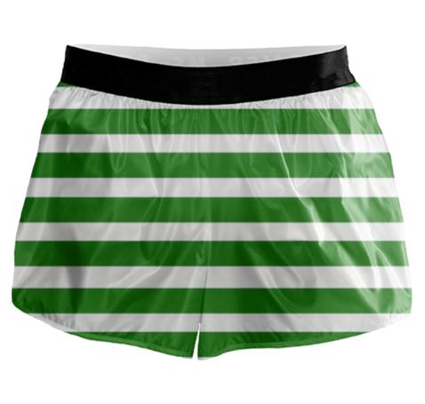 Running shorts Green white Stripes