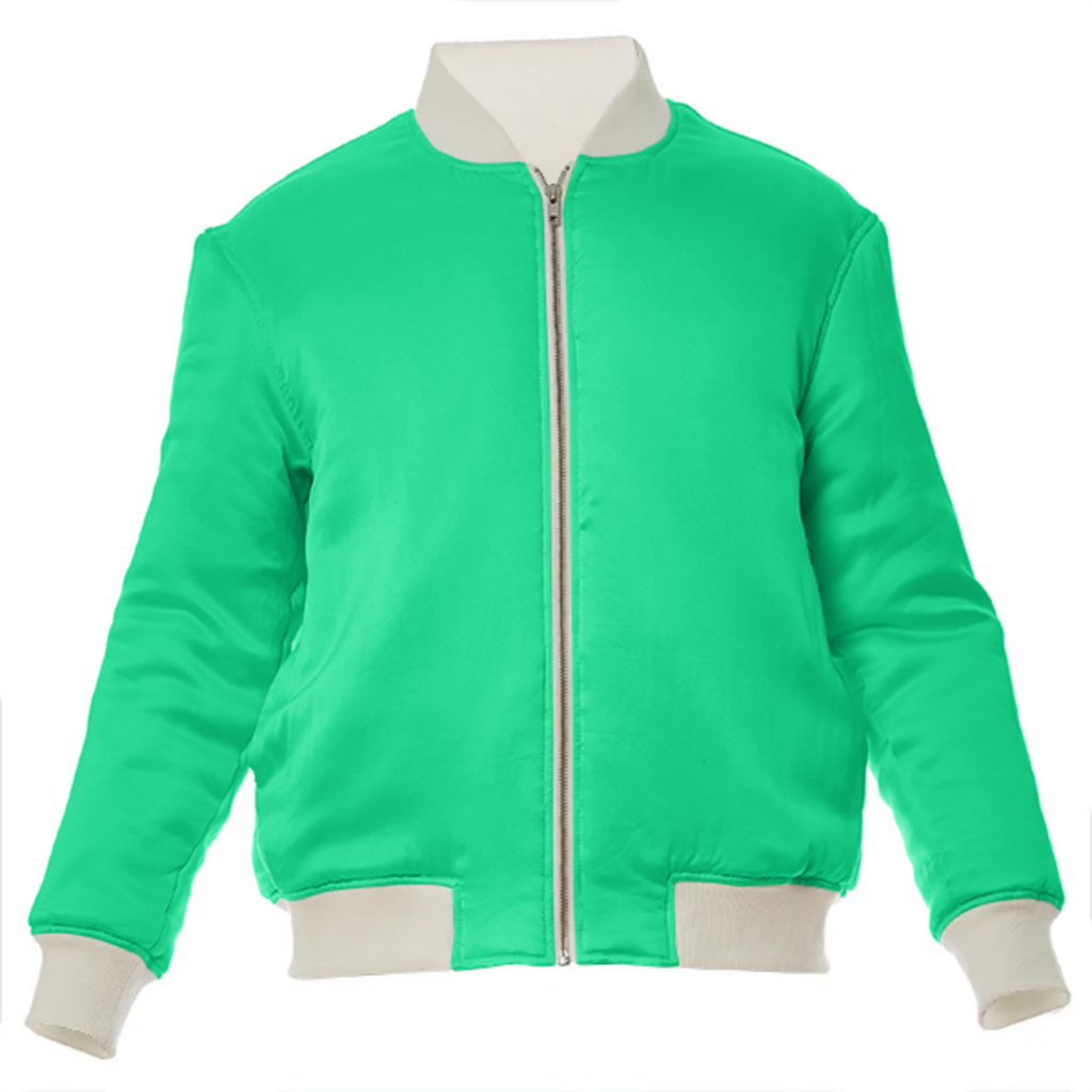 color medium spring green VP silk bomber jacket