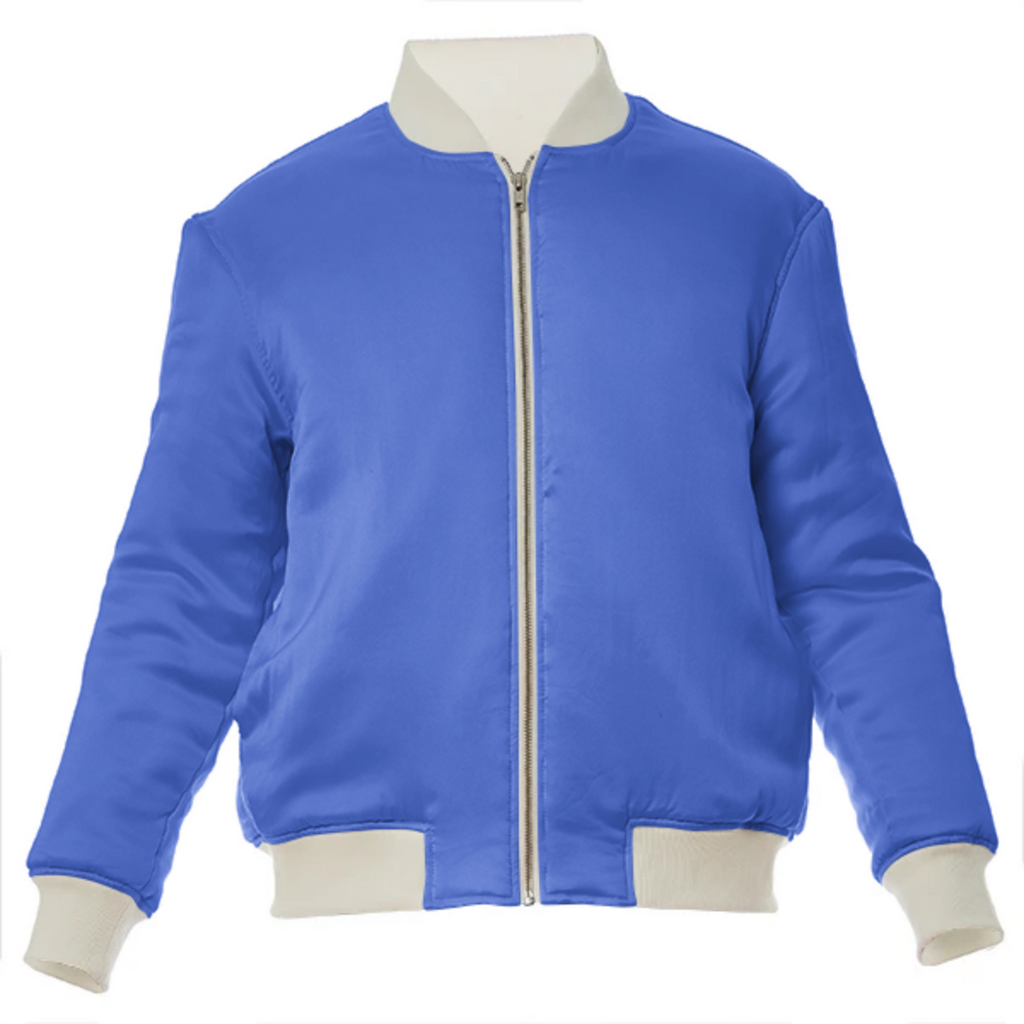color royal blue VP silk bomber jacket