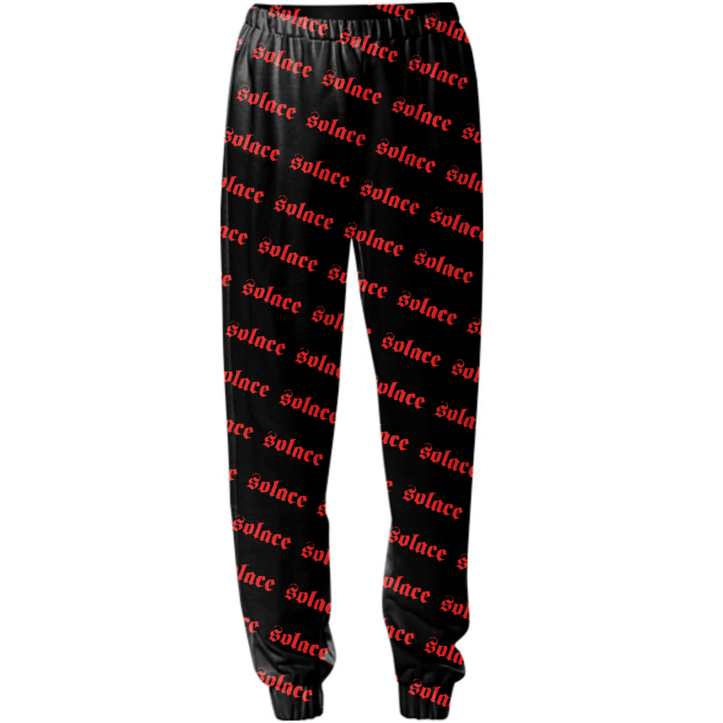 solace sweats red on blk