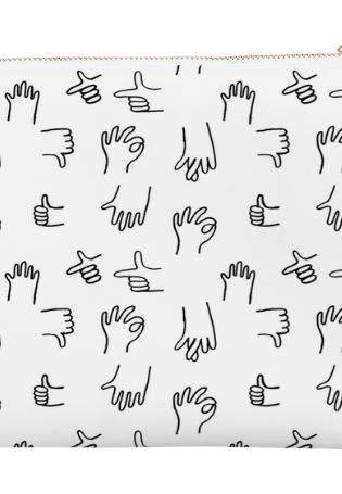 collezione13 hand gestures neoprene clutch