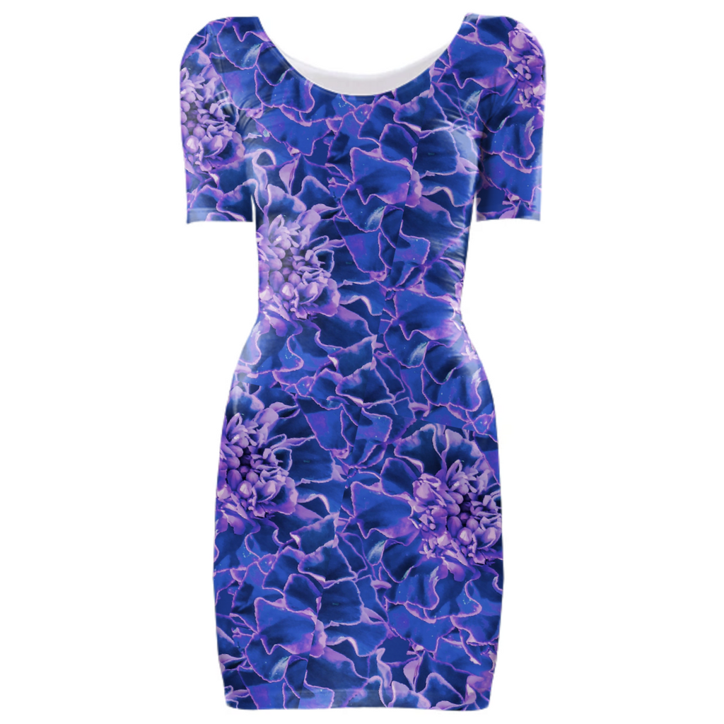 Vibrant Blue Flowers Pattern Motif