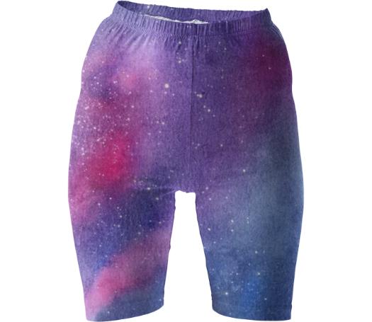 Violet galaxy bike shorts