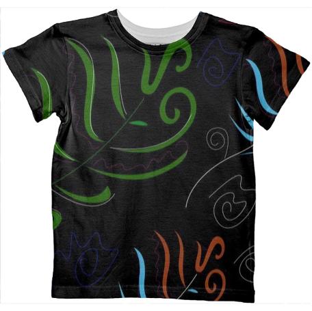 Kids cotton Artistic Tshirt Guatemala Folk black