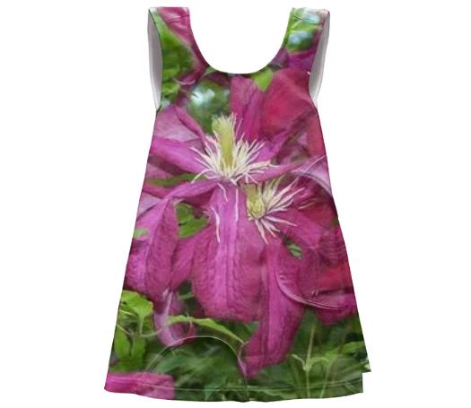 Pink Flowered Apron Dress