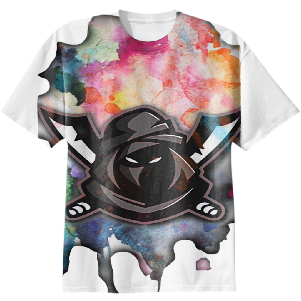 the ninja on the shirt looks stylish and strong