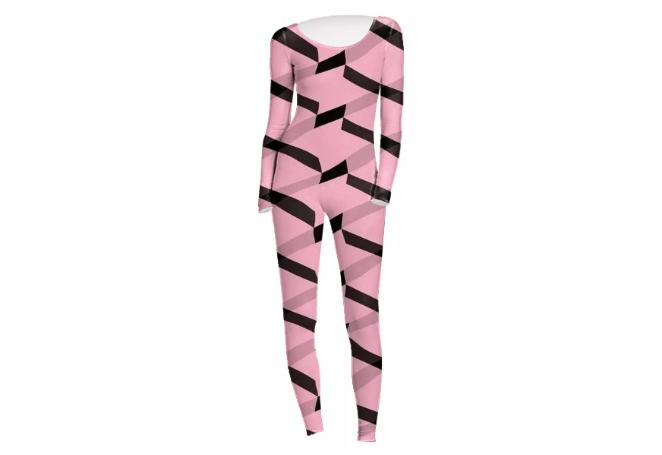 Pink and Black Chevron Abstract
