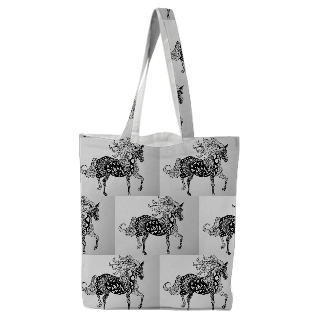Zentangle Horse Tote Bag