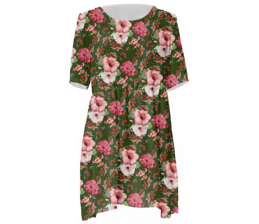Floral Pattern Babydoll Dress