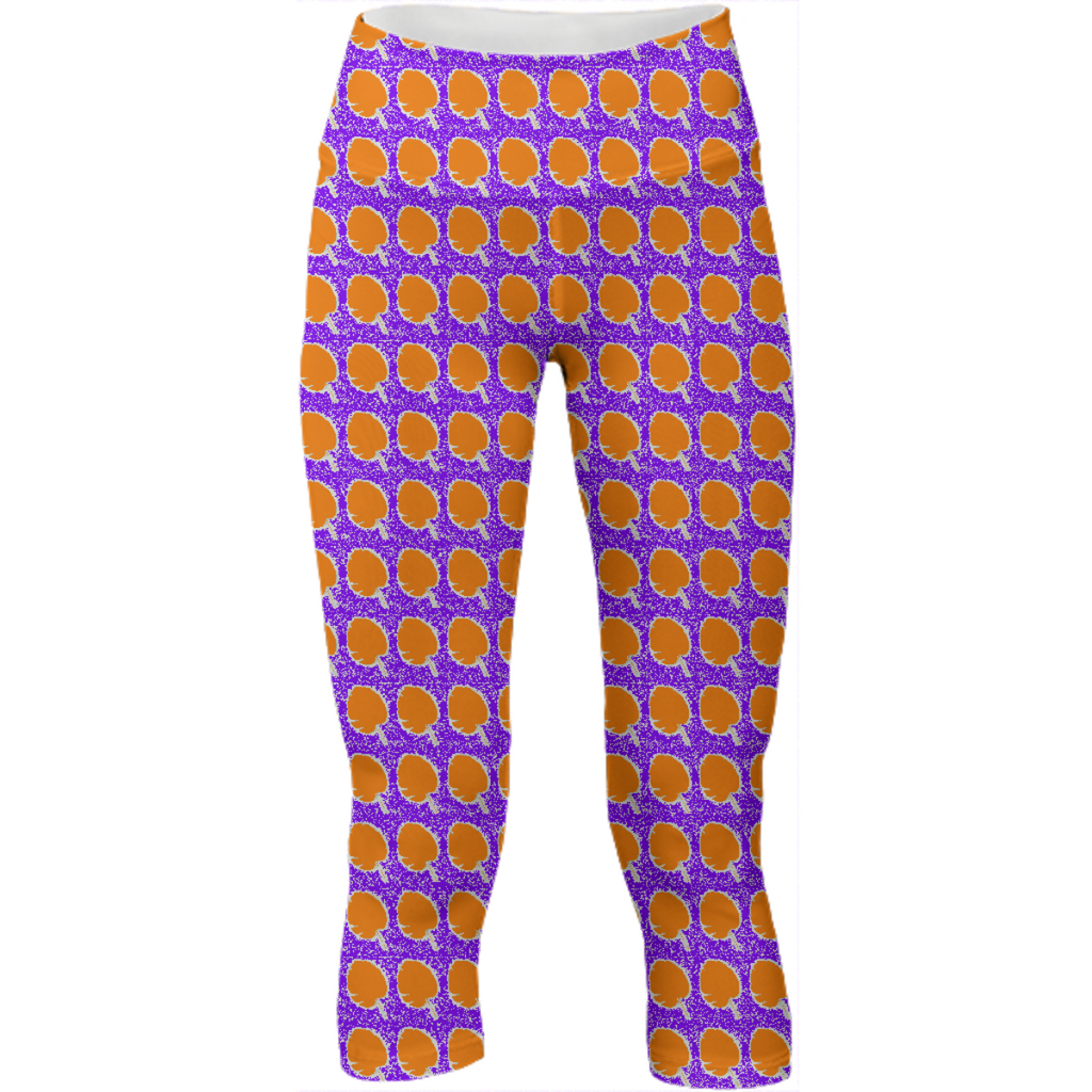 Purple Tangerine Leaf Print Yoga Pant