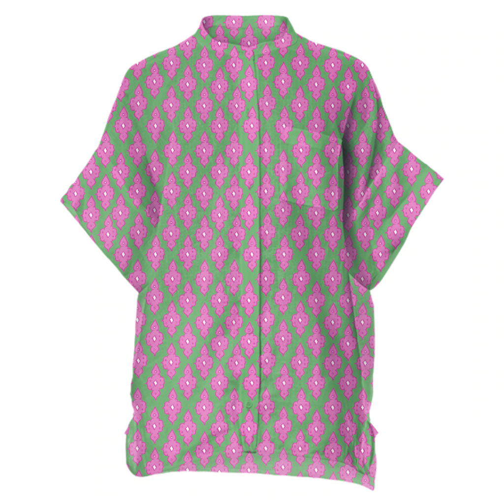 Pink and Green Provençal Linen Shirt by Isabela