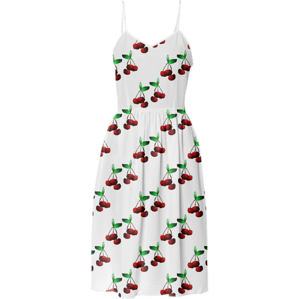 Cherries Pattern Summer Dress