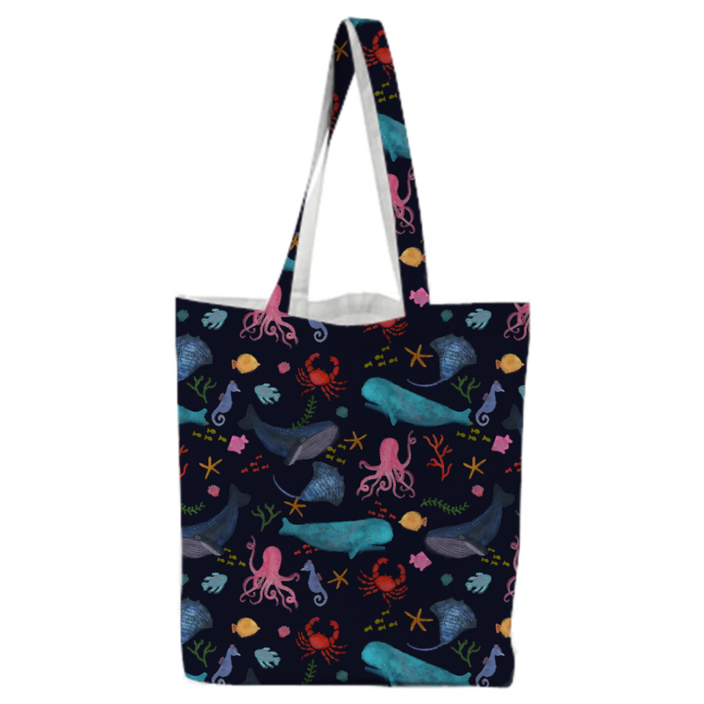 Under The Sea Navy Tote