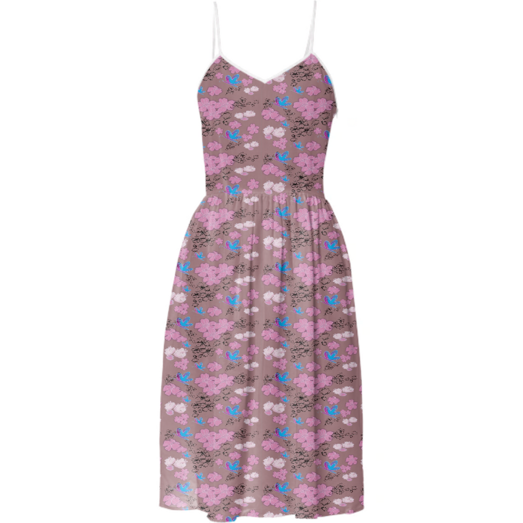 Pretty Blooming Cherry Blossoms and Butterfly