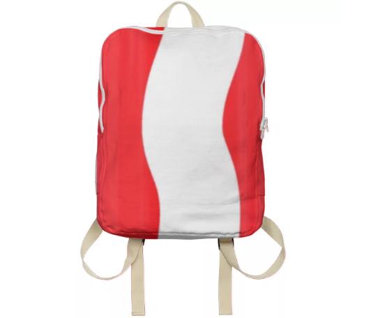 White And Red Backpack