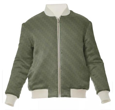 HF Green Grey Houndstooth Bomber Jacket