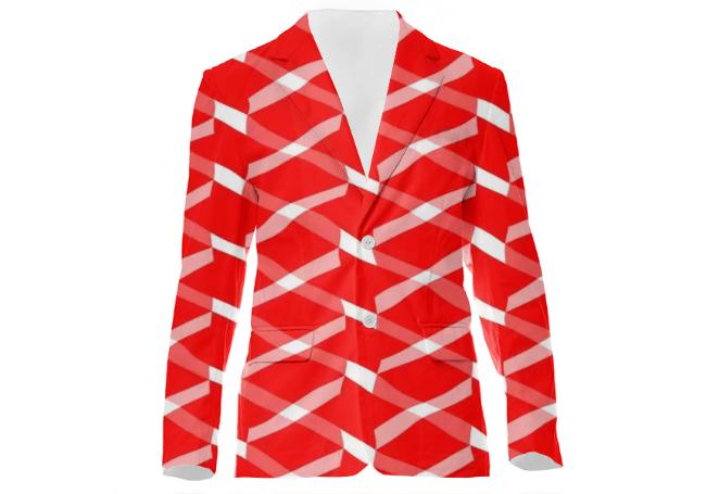 Red and White X Pattern